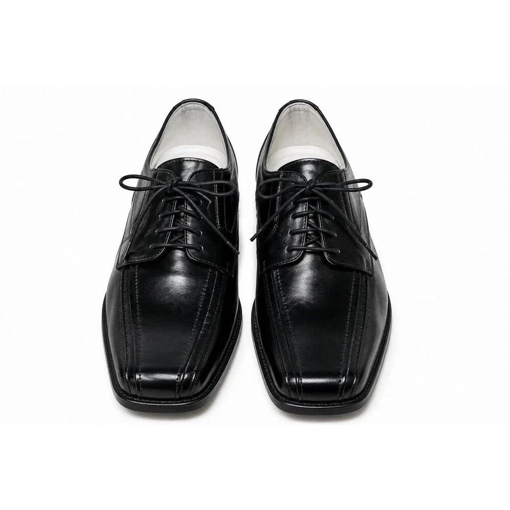 Stacy Adams Men’s Lace Up Square Toe Black Dress Shoes Size 9W